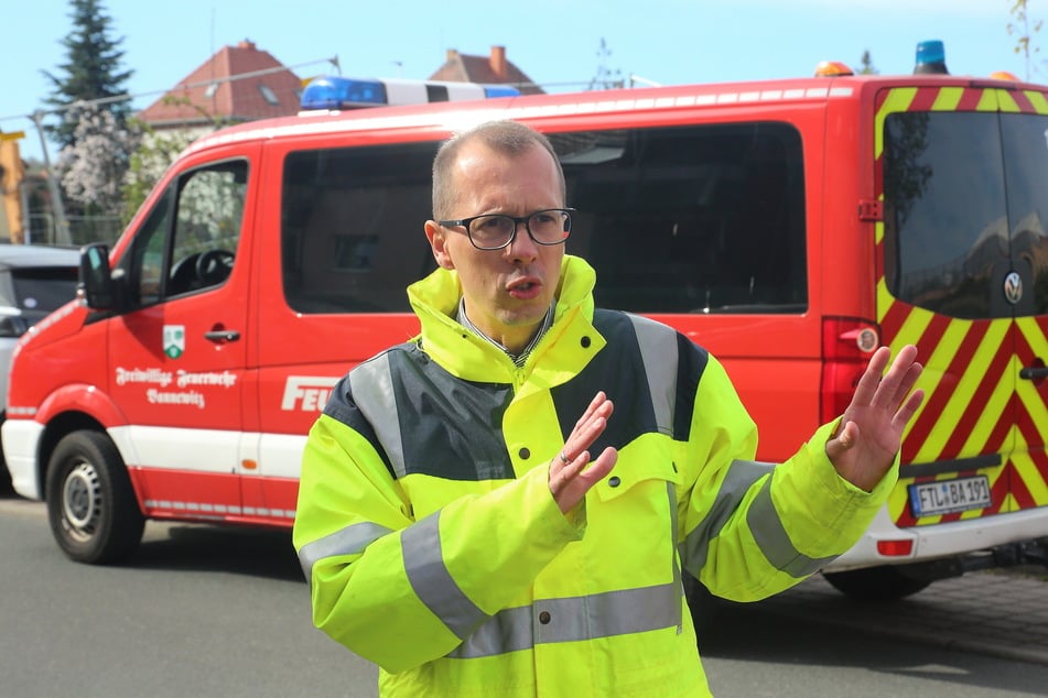 Bannewitz-Bürgermeister Heiko Wersig (43) war vor Ort dabei.