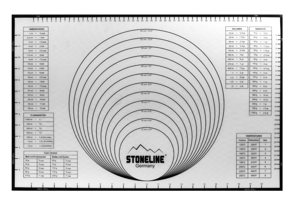 Diese im Netto-Onlineshop erhältliche Backmatte von STONELINE® besteht aus antihaftbeschichtetem Silikon.