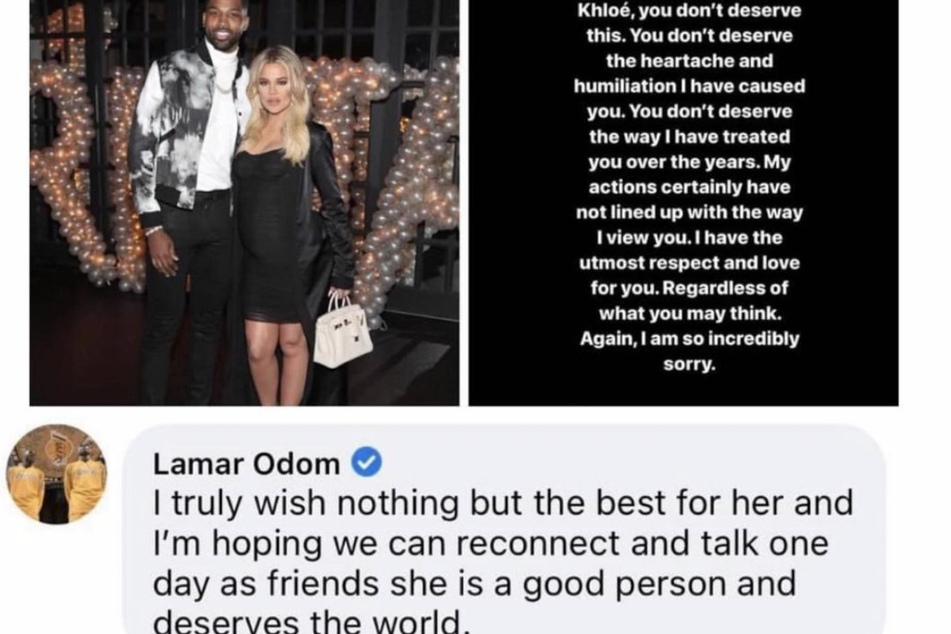 Lamar Odom responded to a post about his ex-wife Khloé Kardashian and Tristan Thompson, who revealed he did father Maralee Nichols's newborn son.