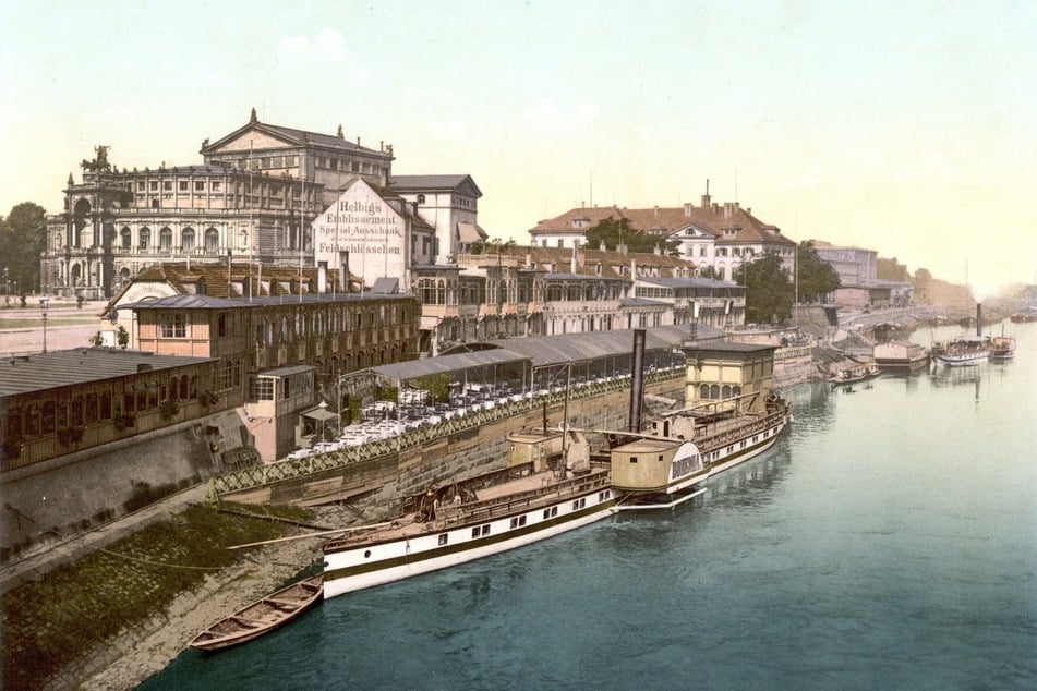 Um 1900 befand sich die Anlegestelle am Italienischen Dörfchen.