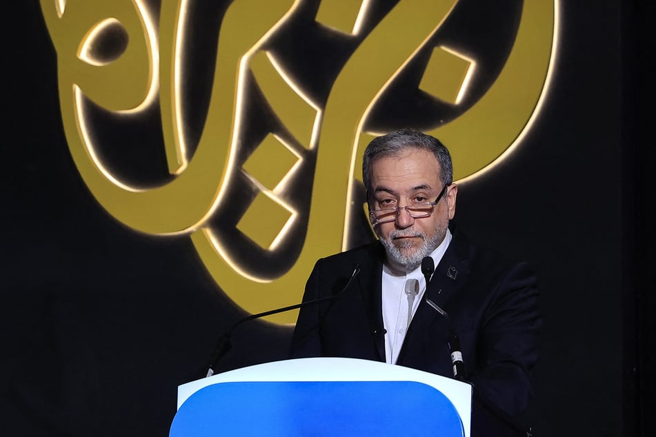Iran’s Foreign Minister Abbas Araghchi speaks during the 17th edition of the Al-Jazeera Forum in Doha on February 7, 2026.