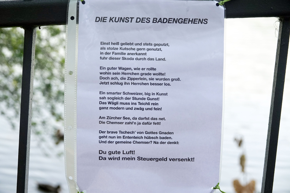 Ein anonymer Dichter verfasste ein Gedicht über die Kunstaktion.