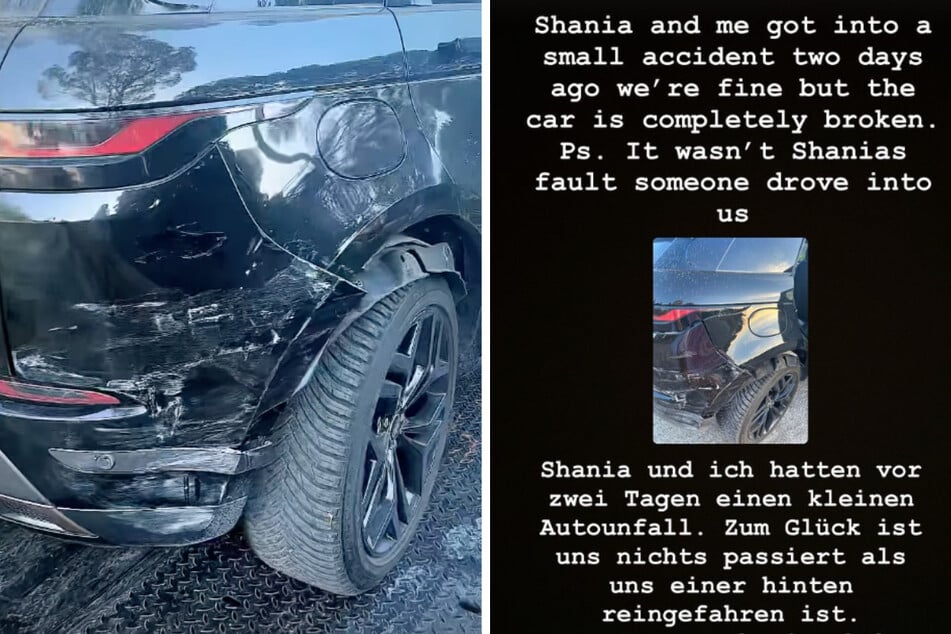 Davina informierte die Fans via Instagram über den Vorfall mit dem Range Rover ihrer Schwester und veröffentlichte ein Bild des Schadens.
