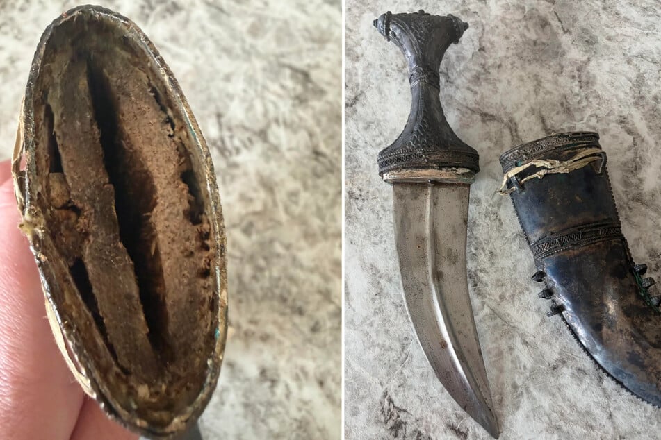 Es handelte sich um eine jemenitische Jambiya, also einen Dolch, der vermutlich aus dem 19. Jahrhundert stammt.