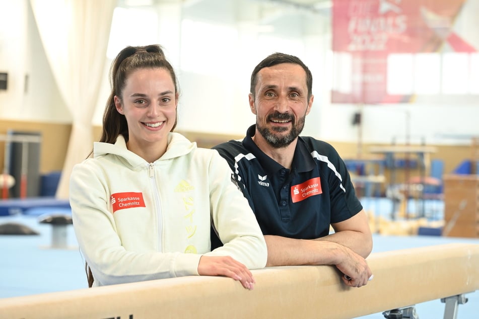 Pauline Schäfer-Betz zusammen mit ihrem Trainer Kay-Uwe Temme.