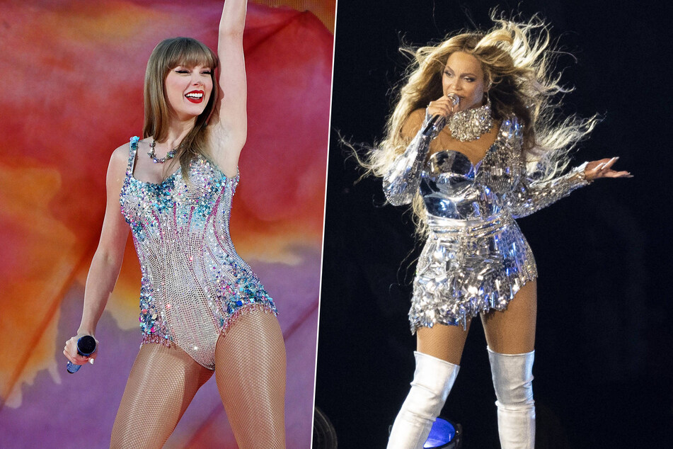 Taylor Swift (l.) and Beyoncé's respective concert films gave AMC a welcome boost in sales amid last year's Hollywood strikes.