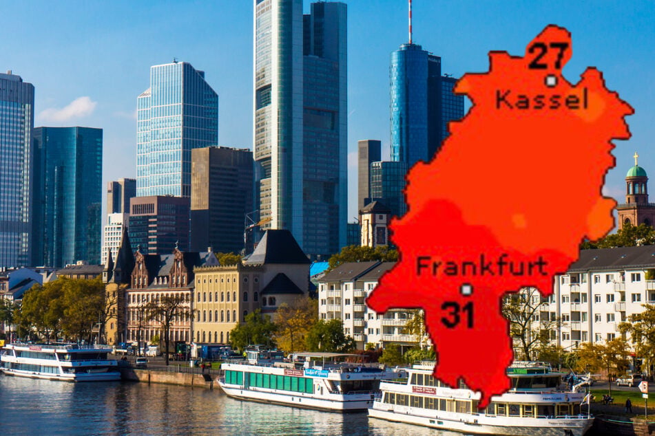 Am Montag wird es noch einmal sommerlich-heiß in Hessen: Der Dienst wetteronline.de (Grafik) sagt bis zu 31 Grad voraus, der Deutsche Wetterdienst (DWD) bis zu 32 Grad.
