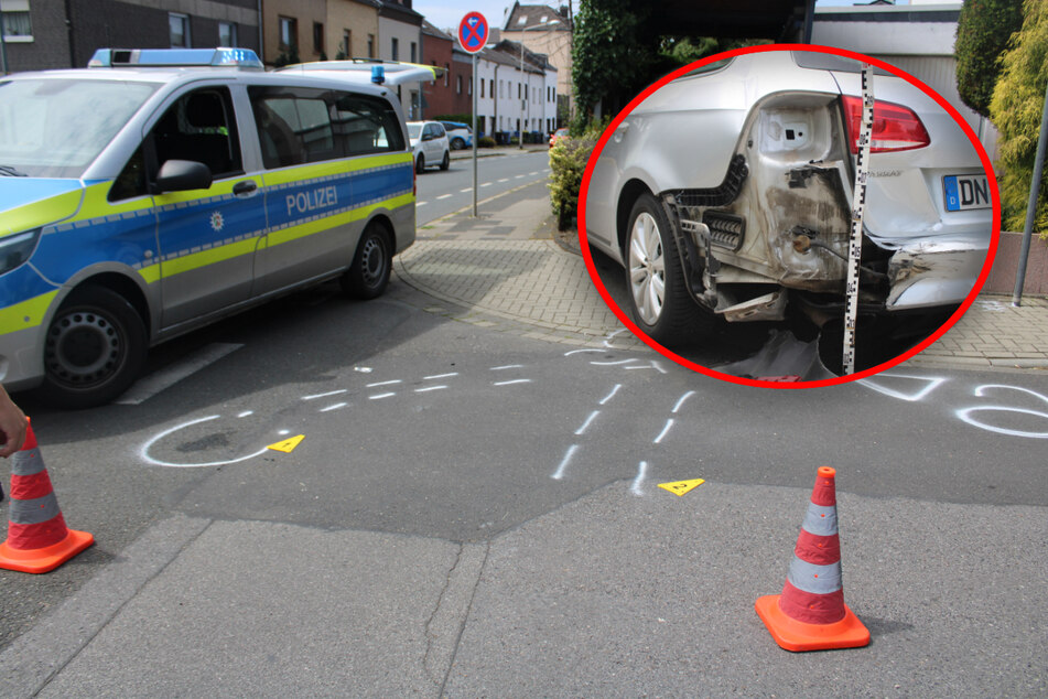 Auto rast durch NRW-Stadt, Frau muss sich mit Hechtsprung von der Straße retten