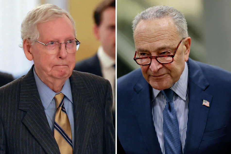 Senate Republicans and Democrats, led by Mitch McConnell (l.) and Chuck Schumer respectively, could not agree on a foreign aid and immigration bill on Wednesday.