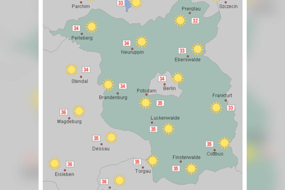 Auch der Freitag wird in Berlin und Brandenburg mit Temperaturen bis zu 37 Grad sehr heiß.