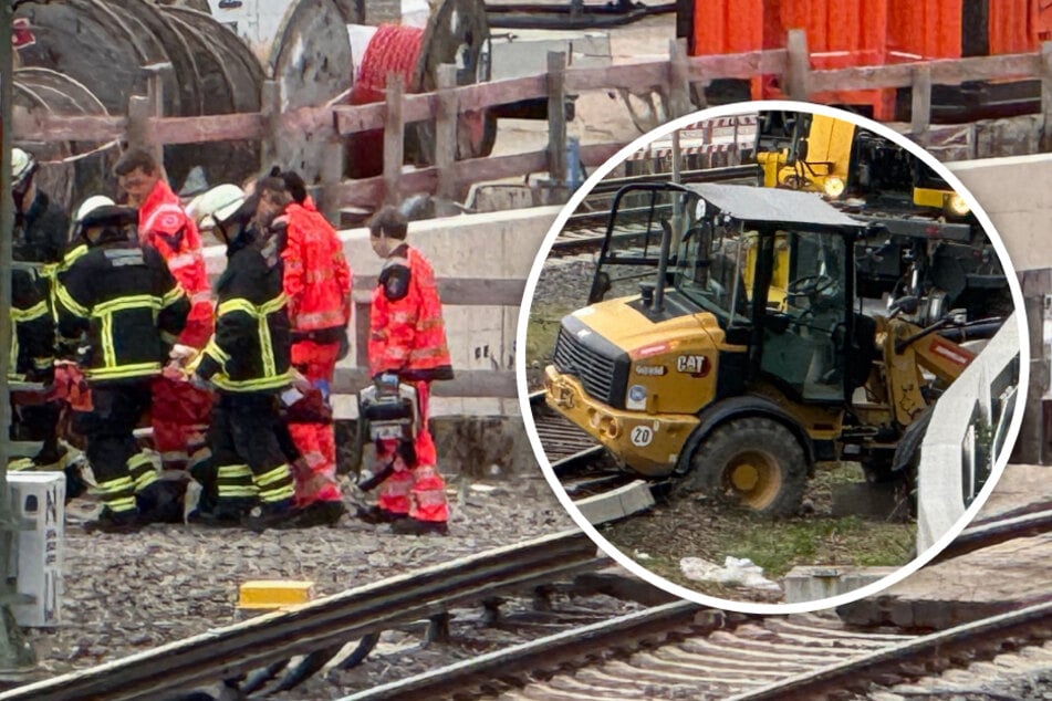 Radlader-Unfall auf S-Bahn-Baustelle: Zwei Personen teils schwer verletzt
