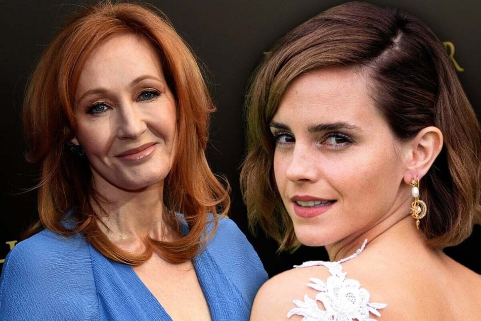 For a long time, Harry Potter star Emma Watson (r.) remained silent about the controversy surrounding author JK Rowling (l.) – but now she's speaking up.