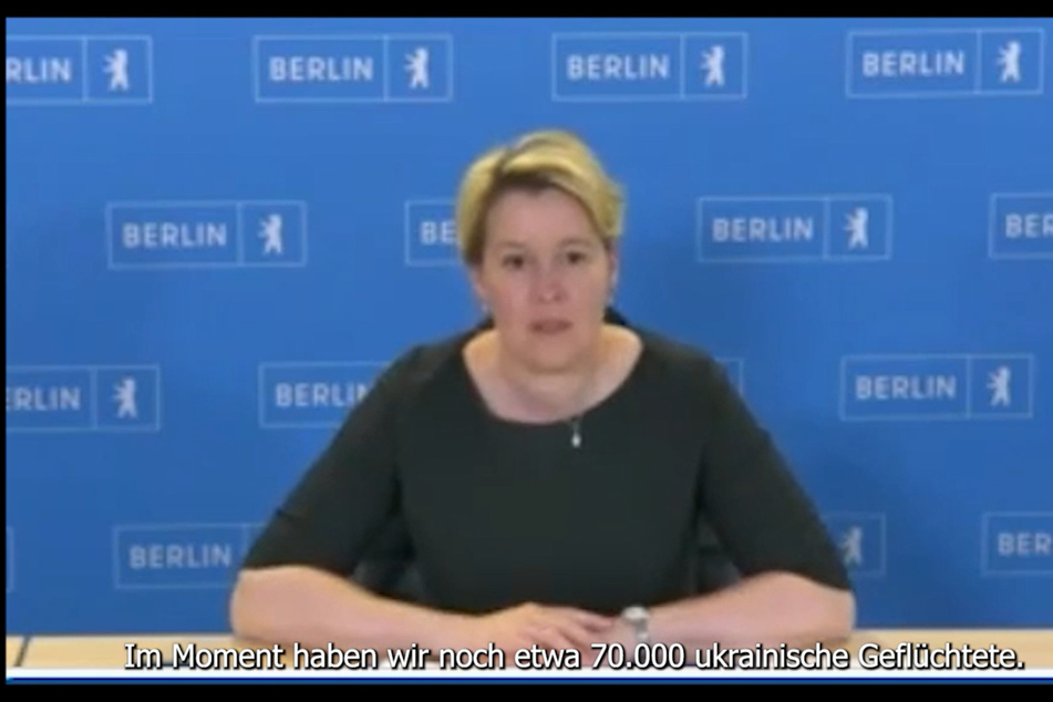 In dem Videoausschnitt ist Franziska Giffey (44, SPD) zu sehen, die sich auf Fragen des vermeintlichen Klitschko äußert.