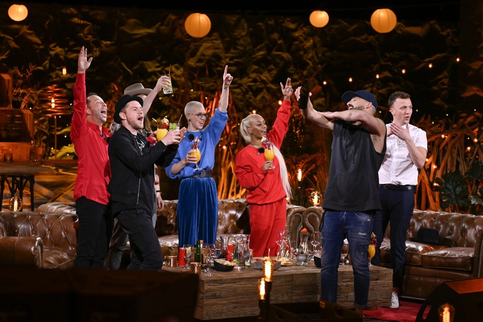Endlich mal wieder mit anderen Musikern singen und feiern - das haben einige DJ Bobo (v.l.n.r.), Johannes Oerding, Ian Hooper, Stephanie Heinzmann, Nura, Gentleman und Joris wohl vermisst.
