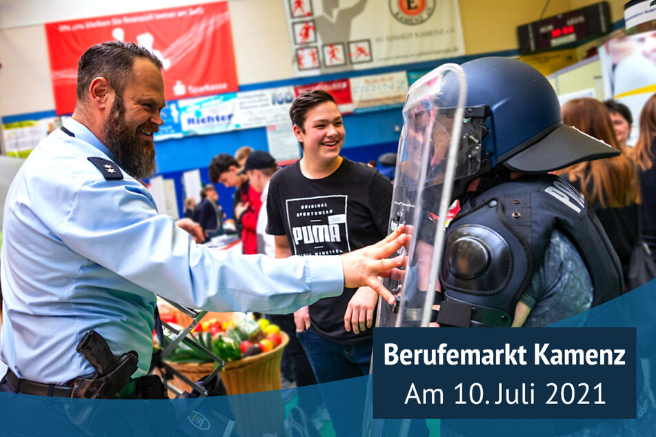 Auf dem Berufemarkt Kamenz könnt Ihr hautnah erleben, wie es ist, in einer Polizeiuniform zu stecken!