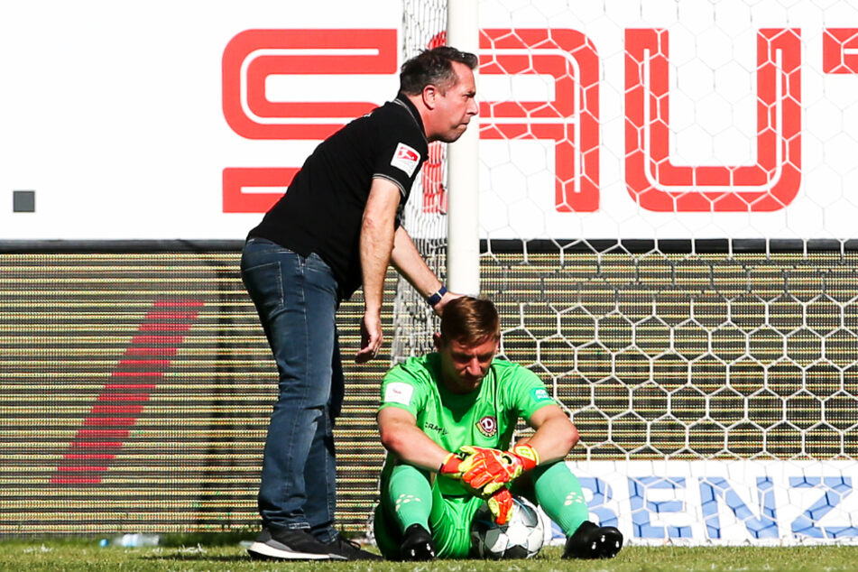 Markus Kauczinski (l.) geht davon aus, das Leistungsträger wie Keeper Kevin Broll auch in der 3. Liga gehalten werden können.