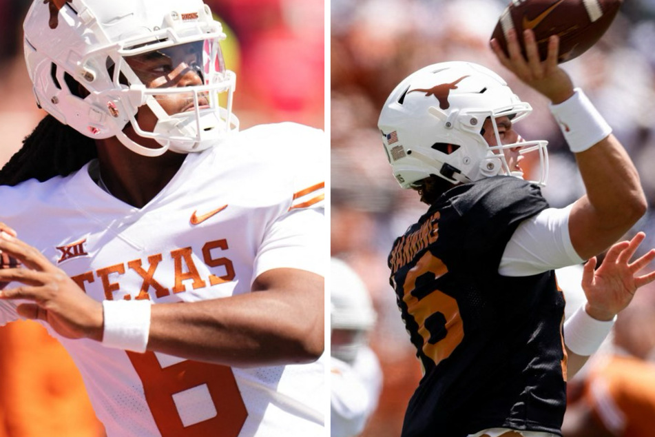 The future of Texas football is in good hands with Maalik Murphy (l.) and Arch Manning (r.), according to Quinn Ewers.