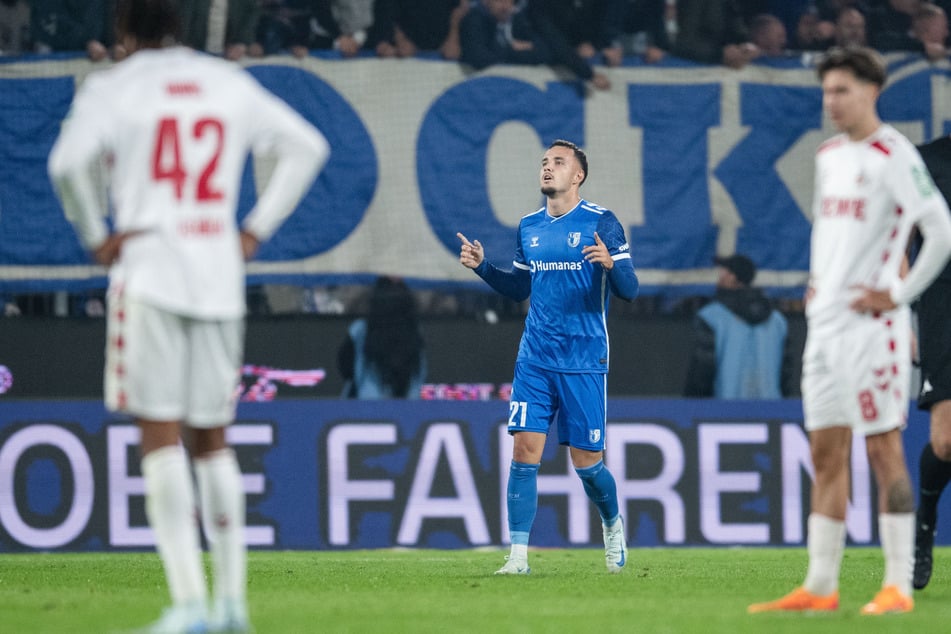 Falko Michel schoss das umjubelte 1:1 für den FCM.