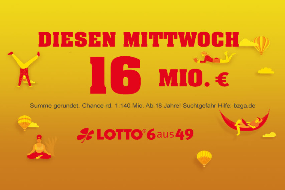 LOTTO 6aus49: Diesen Mittwoch (23.8.) liegen 16 Millionen Euro im Jackpot.