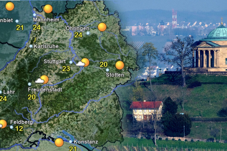 So wird das Wetter in Baden-Württemberg. (Fotomontage)