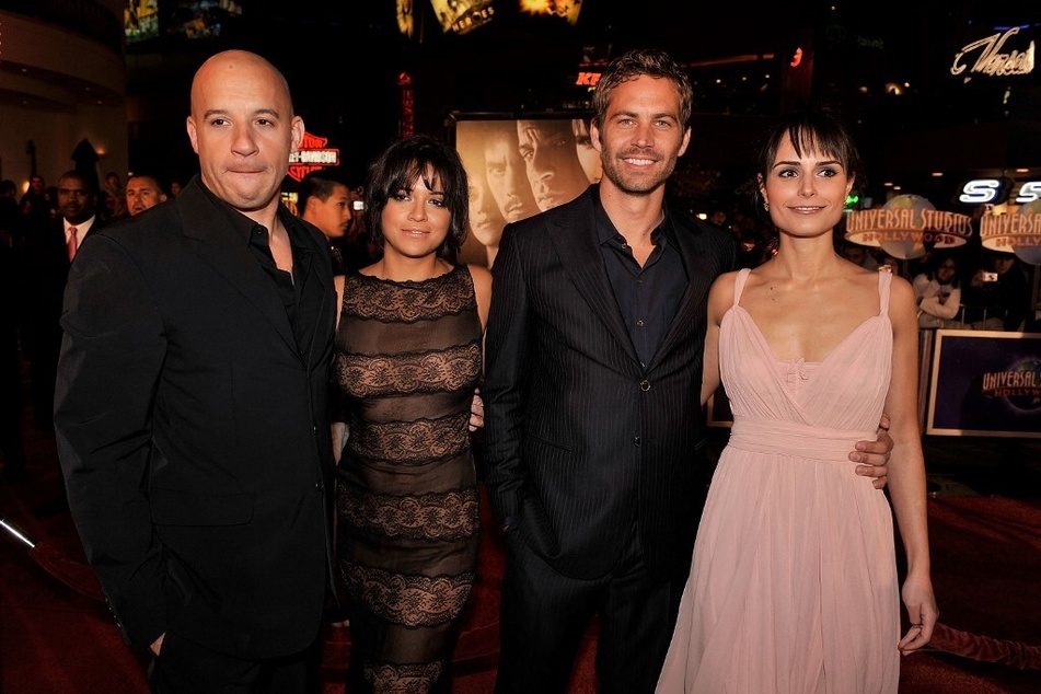 Vin Diesel (55, v.l.n.r.), Michelle Rodriguez (44), Paul Walker (†40) und Jordana Brewster (42) standen bereits seit dem ersten "Fast &amp; Furious"-Film gemeinsam vor der Kamera.
