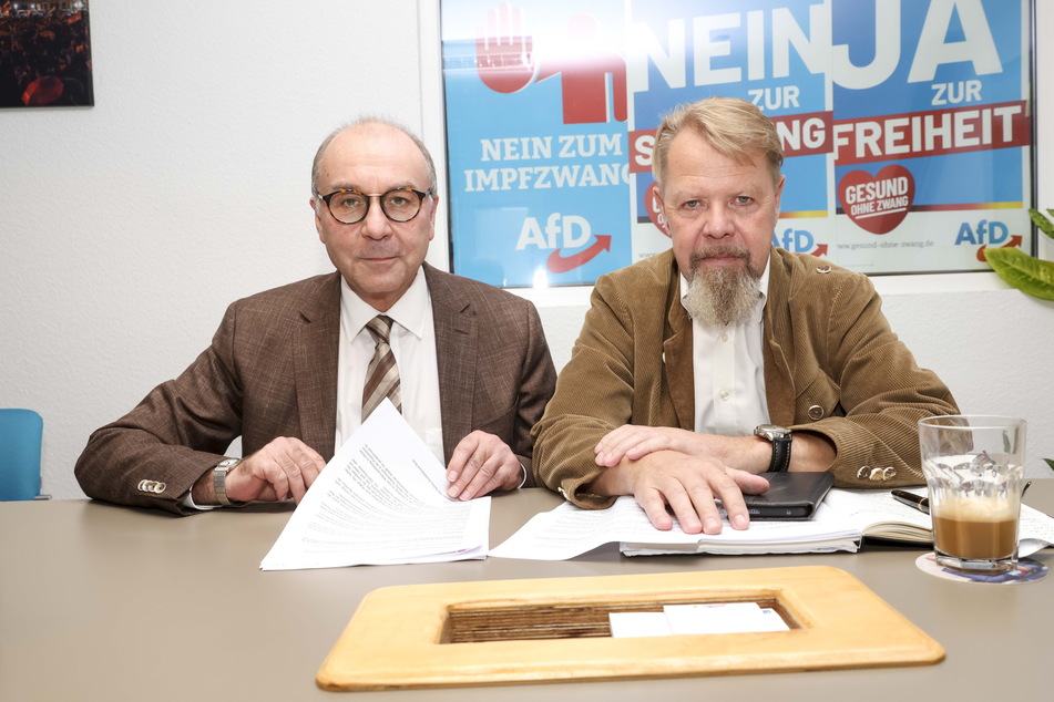 Zwei sächsische AfD-Politiker ziehen vors Bundesverfassungsgericht in Karlsruhe: Joachim Keiler (62, l.) und Andreas Harlaß (60).