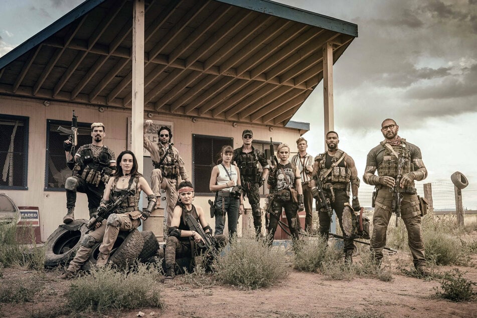 Dave Bautista, Ella Purnell, Omari Hardwick, Ana de la Reguera, Theo Rossi, Matthias Schweighöfer, Nora Arnezeder, and Garret Dillahunt star in the Netflix film, Army of the Dead.