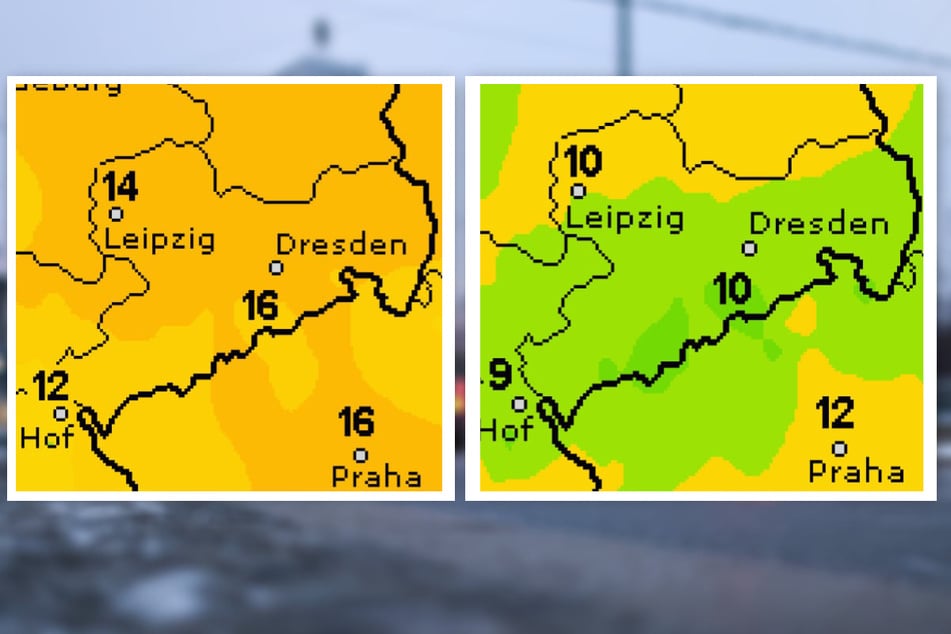 Während wir uns am Freitag zunächst noch über Temperaturen bis zu 16 Grad freuen können, fällt das Thermometer am Samstag auf um die 10 Grad.