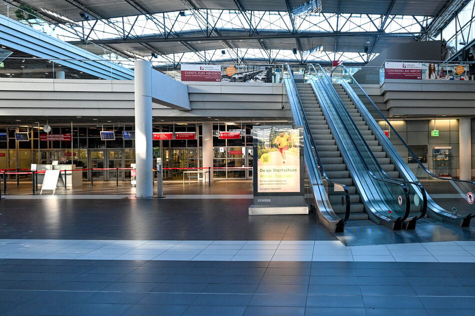 Der Flughafen in Dresden-Klotzsche ist menschenleer. Der Linienverkehr nahm zuletzt ab, auch durch den Wegfall von Verbindungen.