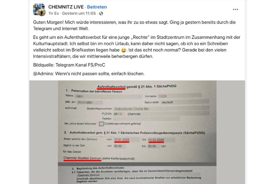 Das einmonatige Aufenthaltsverbot in der Innenstadt für eine Chemnitzerin sorgte auf Facebook für hitzige Diskussionen.