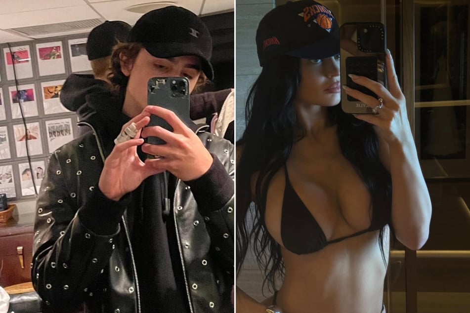 Kylie Jenner (r.) gave a nod to her boyfriend Timothée Chalamet and his beloved New York Knicks in her latest Instagram photo dump!