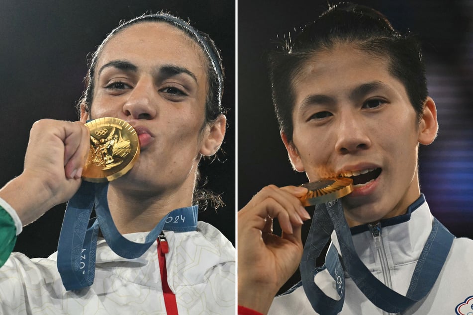 Imane Khelif (l.) and Lin Yu-ting, neither of whom are transgender, faced harassment and abuse after allegedly failing gender tests before the Paris Games.