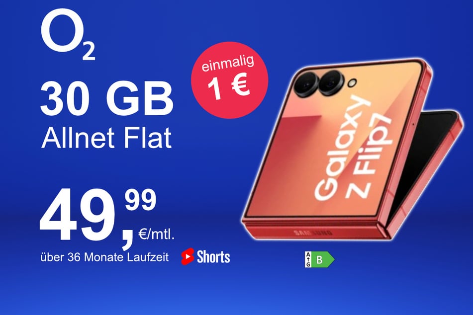 Das Samsung Galaxy Z Flip7 im o2 Mobile M für einmalig 1 Euro.