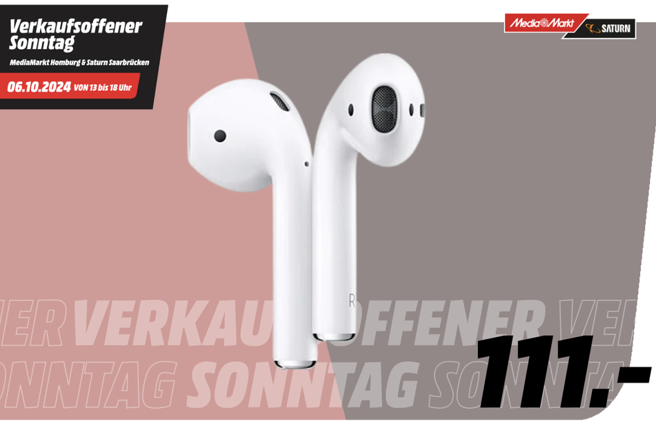 Apple AirPods (2. Generation) für 111 Euro.