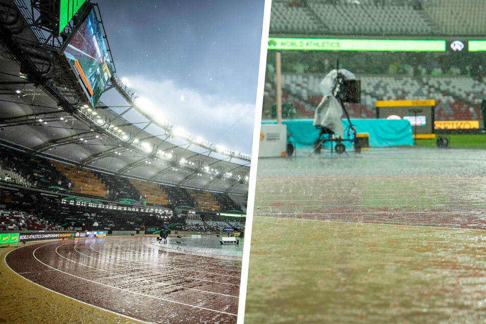 Schwere Unwetter! Stadion der Leichtathletik-WM säuft ab