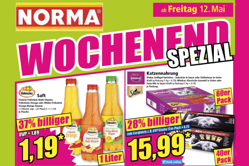 Wochenend-Spezial bei NORMA ab Freitag (12.5.).