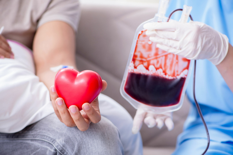 Blut spenden rettet Leben.