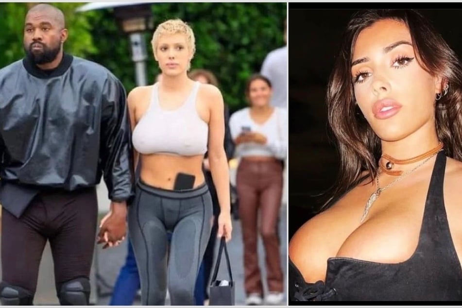 Kanye West's wife Bianca Censori (r.) went back to brown from her recent blonde pixie cut (l.), and rocked an intriguing fit while in Italy.