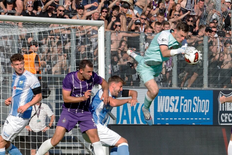 In den letzten Minuten musste auch CFC-Keeper David Richter nochmal richtig ran.