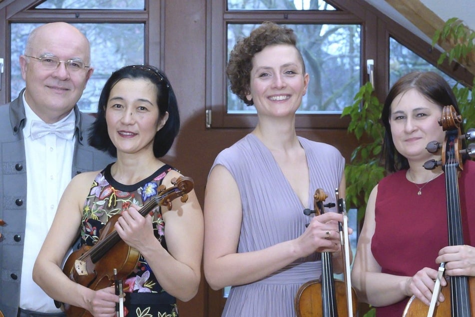 Das Elblandquartett der Elbland Philharmonie Sachsen spielt Klassik in den Wagnerstätten Graupa.