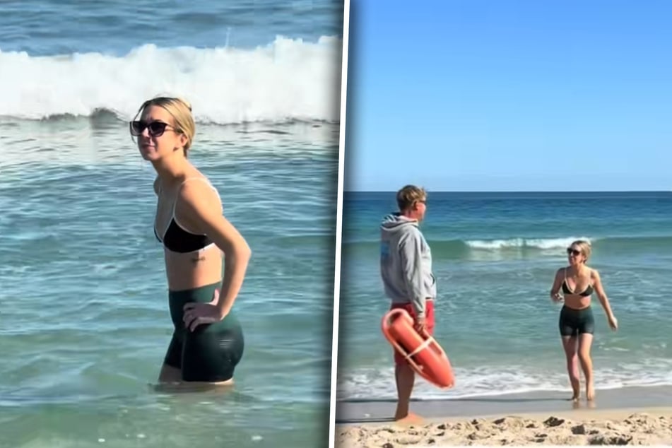 Lauren Roth wollte gerade im Meer baden, als sie ein Rettungsschwimmer zurückpfiff.