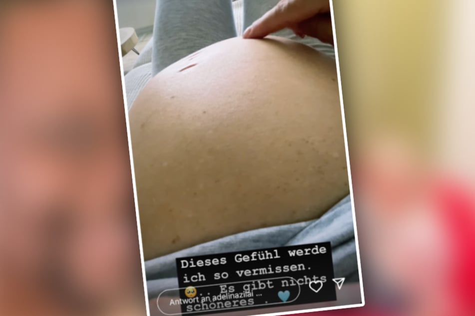 In ihrer Instagram-Story hatte Adelina (36) ihren Fans einen Blick auf ihre kugelrunde Babykugel gewährt.