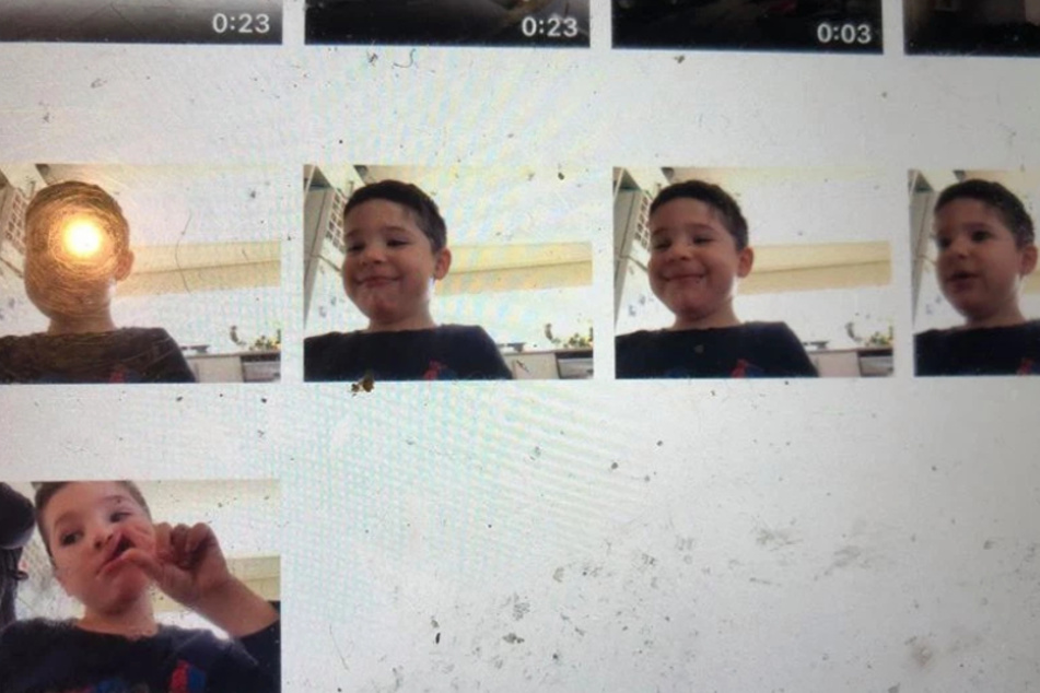 Um seine Mutter im Glauben zu lassen, er würde lernen, fotografierte sich Luca mit unterschiedlichen Gesichtsausdrücken.