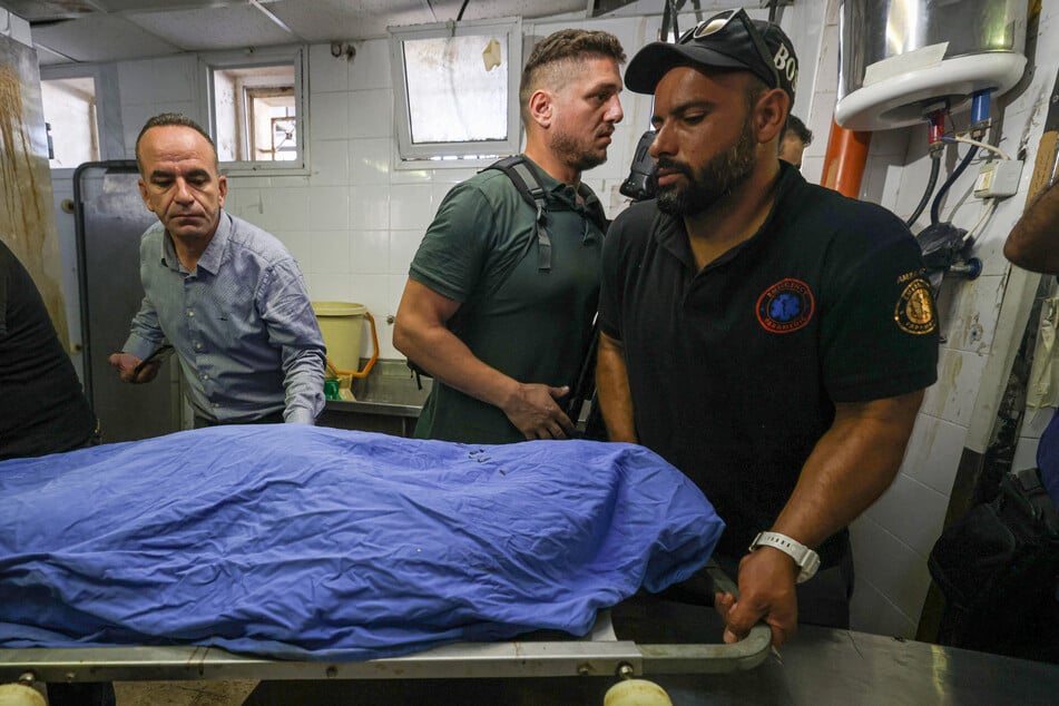 The body of Turkish-American Aysenur Ezgi Eygi lies in a hospital morgue in Nablus on Saturday, a day after she was reportedly "shot in the head" while participating in a demonstration against Israeli settlements in Beita in the occupied West Bank.