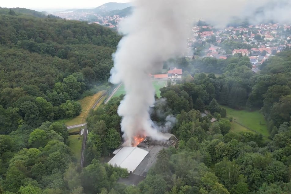 Die Rauchwolke verteilte sich über Wernigerode.