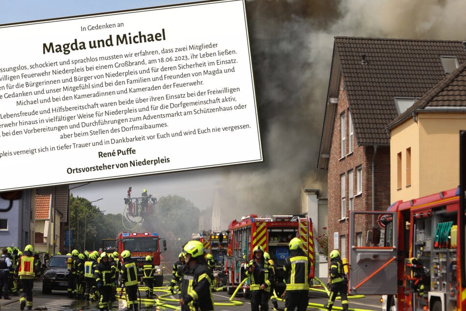 Bewegende Abschiedsworte für verstorbene Feuerwehrkräfte: "Niederpleis verneigt sich in tiefer Trauer"