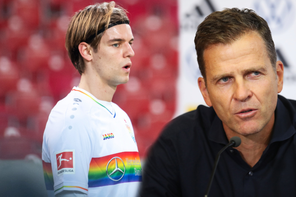 VfB-Linksverteidiger Borna Sosa (23, l.) wird nicht für den DFB auflaufen können. Das machte Nationalmannschaftsdirektor Oliver Bierhoff (53) klar. (Fotomontage)