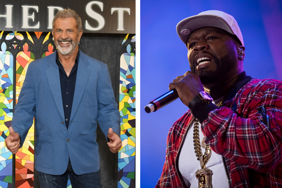 Mel Gibson (67, l.) und 50 Cent (47) sind bald gemeinsam auf der Bildfläche zu sehen.