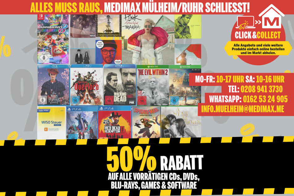 Ab Montag, 26. April bei MEDIMAX Mülheim.