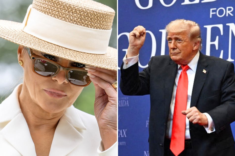 During a recent speech, President Donald Trump (r) revealed that First Lady Melania Trump (l) believes his iconic YMCA dance is "not presidential."
